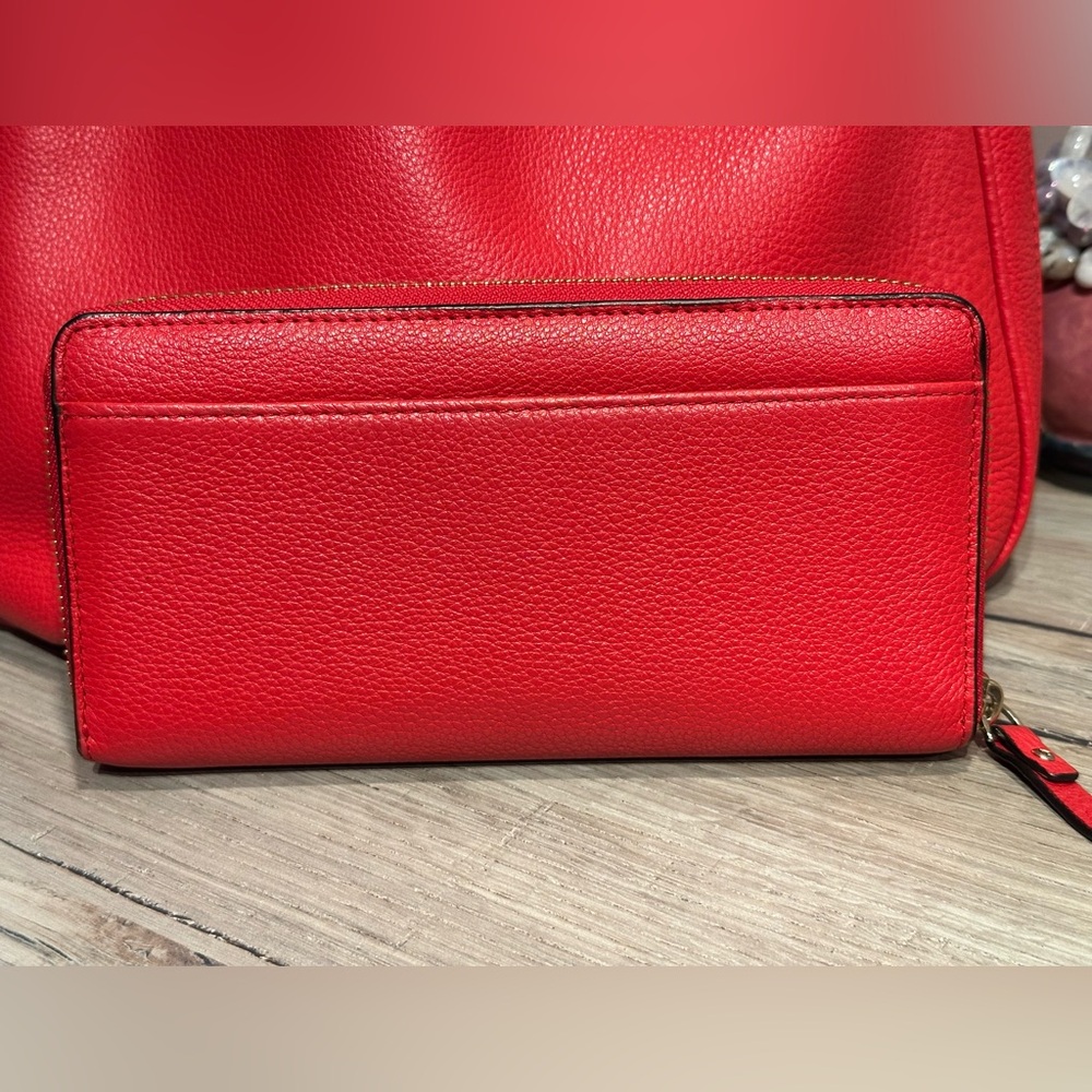 Kate Spade Cherry Red Leather Bundle - Shoulder Bag & Wallet COBBLE HILL ELLA - Picture 13 of 13